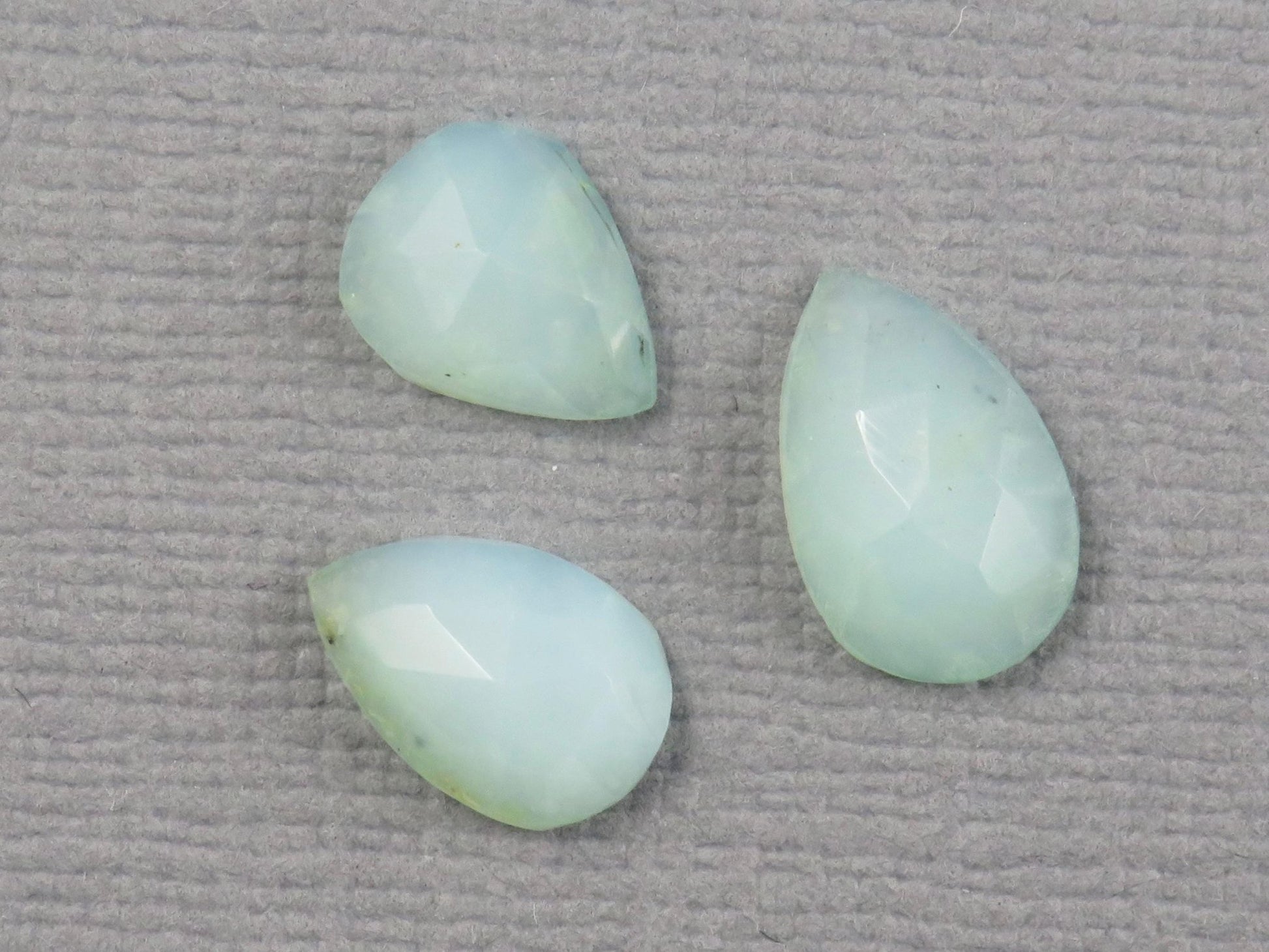 Peruvian Opal Rose Cut Pear | Andean opal | 8 - 10mm, 3mm depth, 3ct | 3 - Stone Lot | Peru | PO331 - Gem Enthusiast
