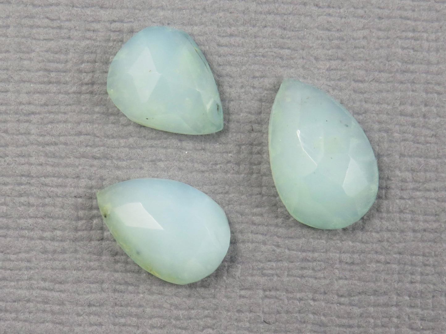 Peruvian Opal Rose Cut Pear | Andean opal | 8 - 10mm, 3mm depth, 3ct | 3 - Stone Lot | Peru | PO331 - Gem Enthusiast