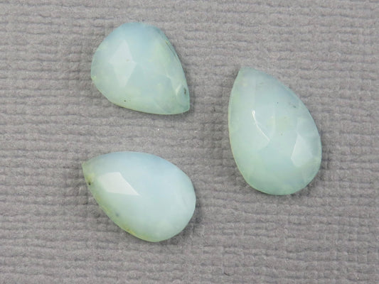 Peruvian Opal Rose Cut Pear | Andean opal | 8 - 10mm, 3mm depth, 3ct | 3 - Stone Lot | Peru | PO331 - Gem Enthusiast