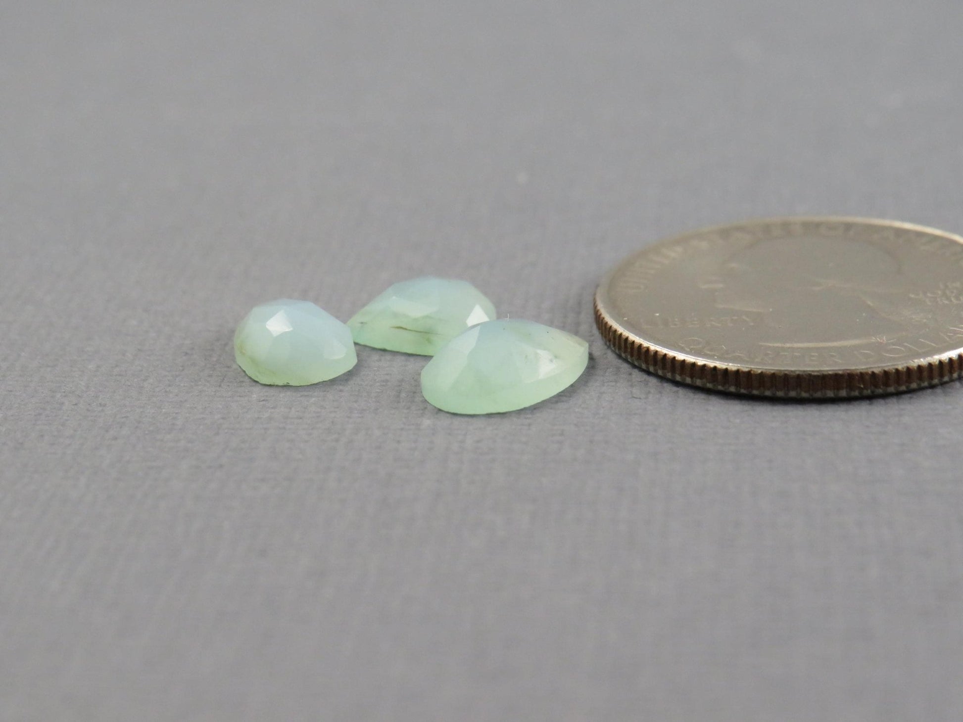 Peruvian Opal Rose Cut Pear | Andean opal | 8 - 10mm, 3mm depth, 3ct | 3 - Stone Lot | Peru | PO331 - Gem Enthusiast