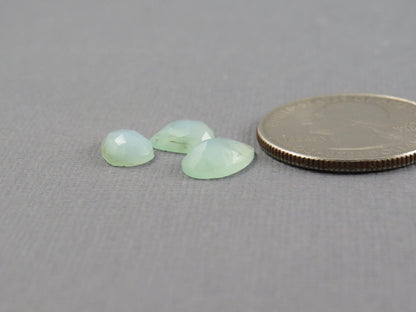 Peruvian Opal Rose Cut Pear | Andean opal | 8 - 10mm, 3mm depth, 3ct | 3 - Stone Lot | Peru | PO331 - Gem Enthusiast