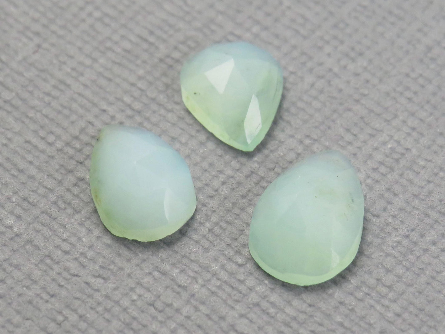 Peruvian Opal Rose Cut Pear | Andean opal | 8 - 10mm, 3mm depth, 3ct | 3 - Stone Lot | Peru | PO331 - Gem Enthusiast