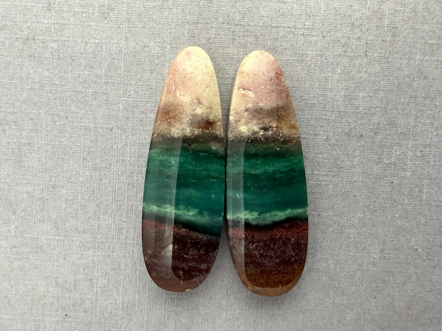 Petrified Wood Opal Pair | Natural Oval Cabochons | WO248 - Gem Enthusiast