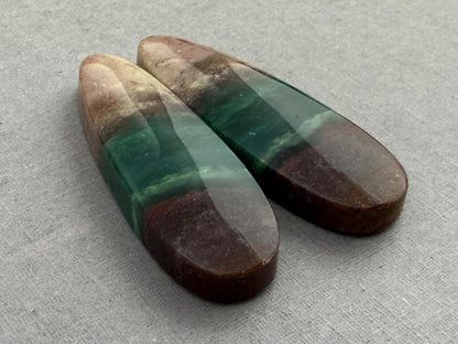 Petrified Wood Opal Pair | Natural Oval Cabochons | WO248 - Gem Enthusiast