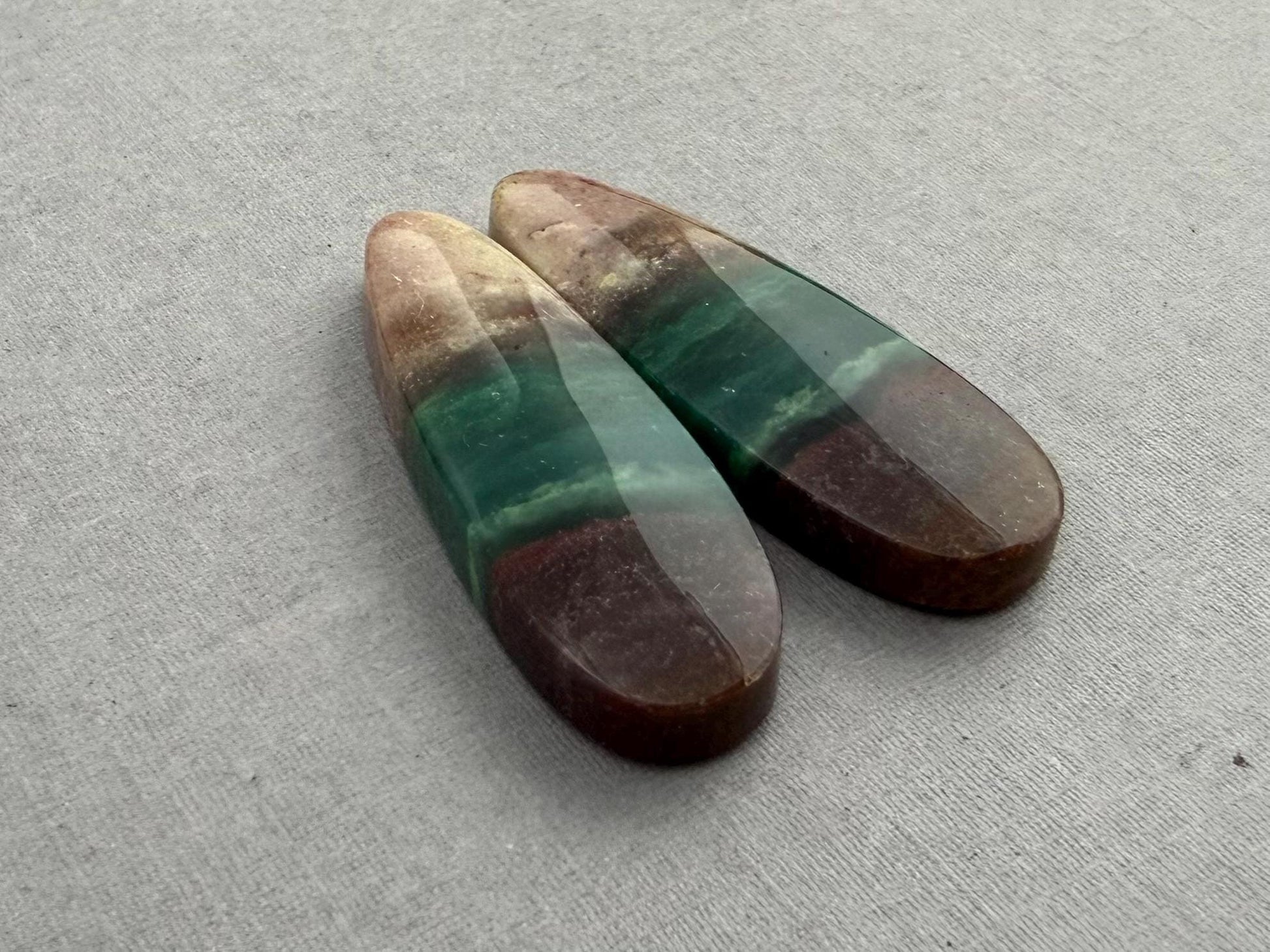 Petrified Wood Opal Pair | Natural Oval Cabochons | WO248 - Gem Enthusiast