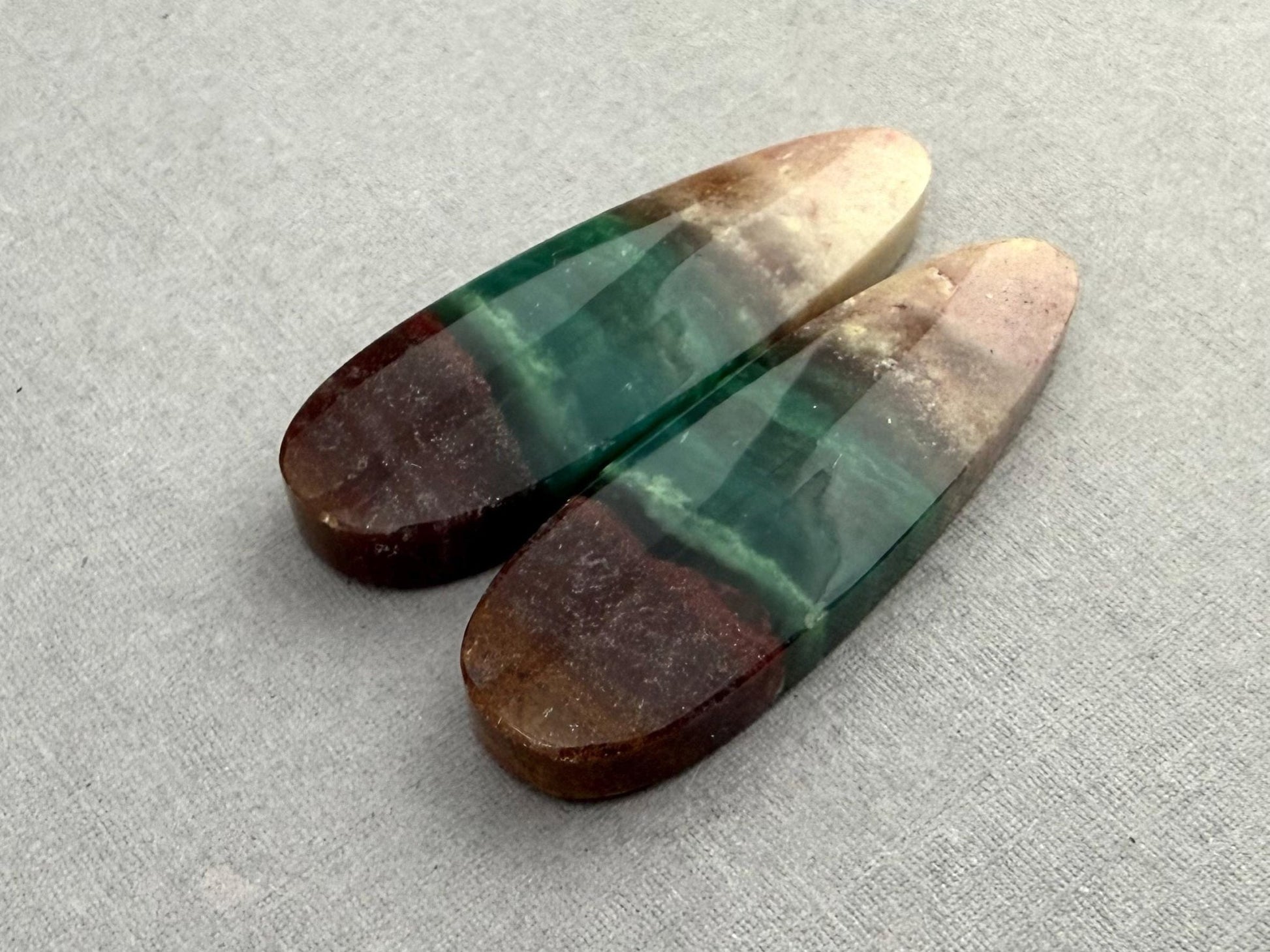 Petrified Wood Opal Pair | Natural Oval Cabochons | WO248 - Gem Enthusiast