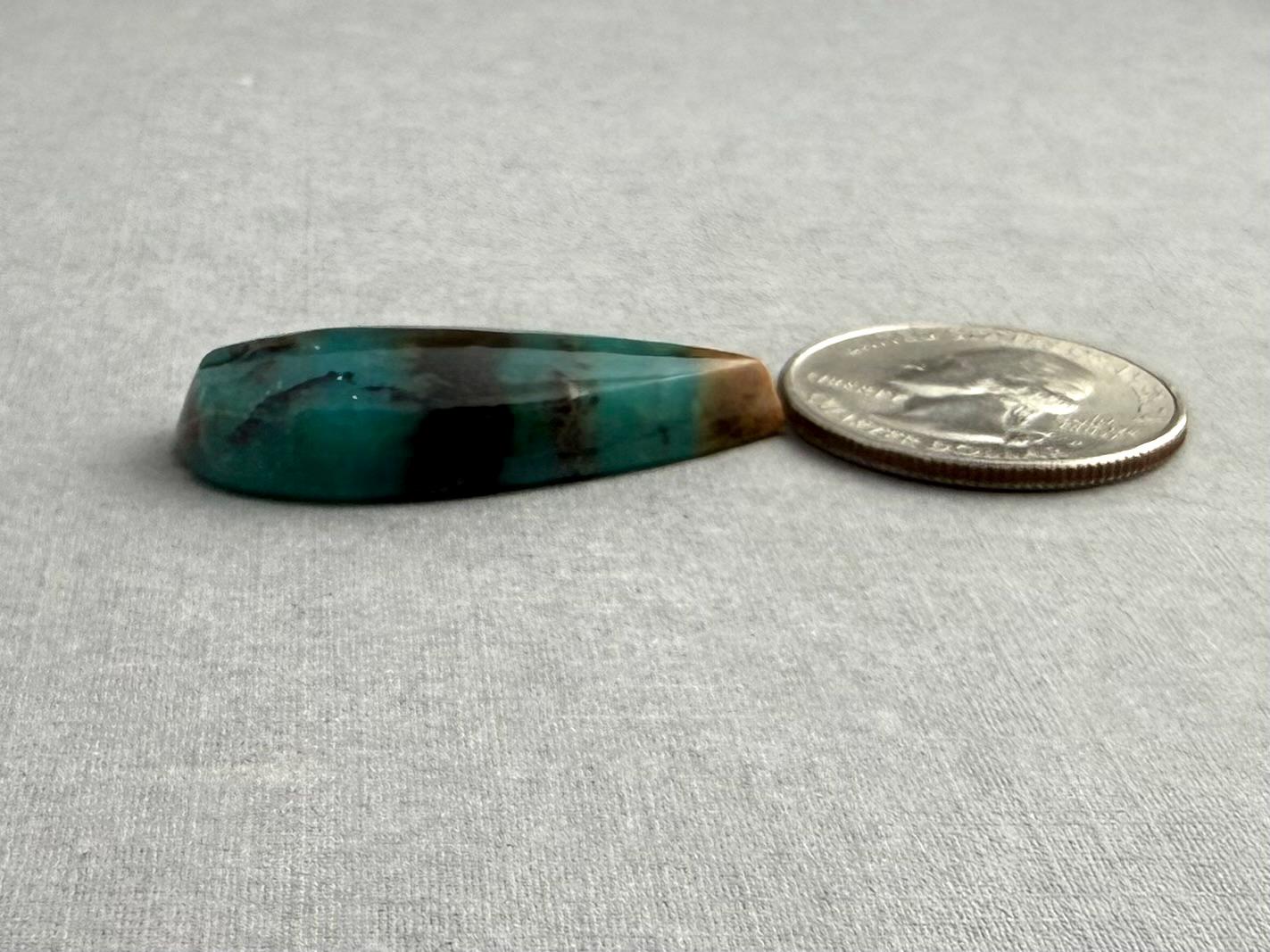 Petrified Wood Opal Pear | Natural Opalized Fossil Cabochon | WO244 - Gem Enthusiast