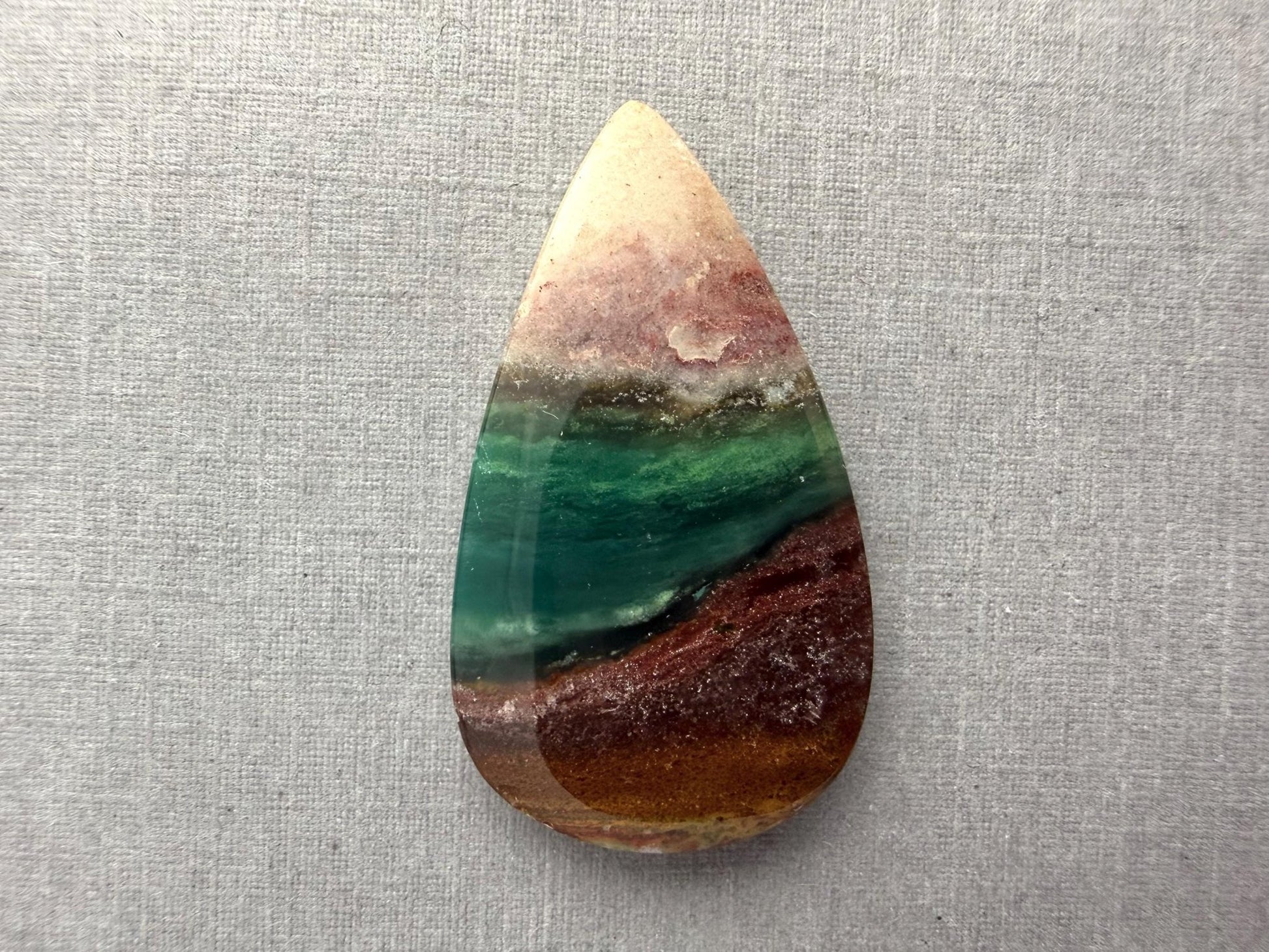 Petrified Wood Opal Pear | Natural Opalized Fossil Cabochon | WO246 - Gem Enthusiast
