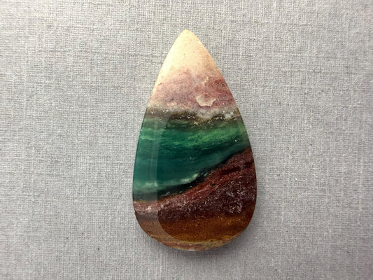 Petrified Wood Opal Pear | Natural Opalized Fossil Cabochon | WO246 - Gem Enthusiast