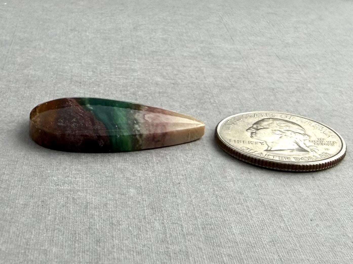 Petrified Wood Opal Pear | Natural Opalized Fossil Cabochon | WO246 - Gem Enthusiast