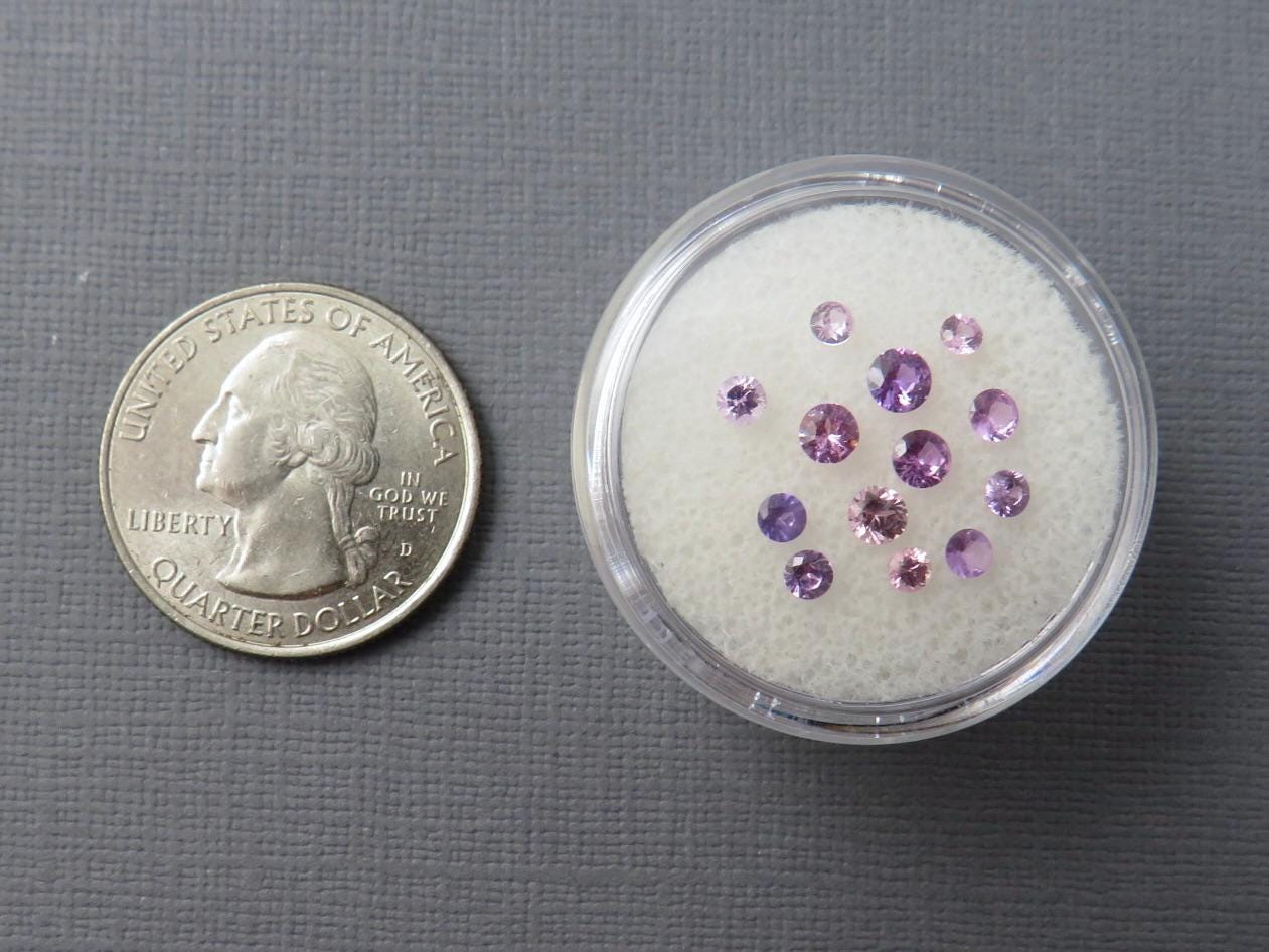 Pink and Purple Sapphire Faceted Lot | 2mm to 3.7mm | Natural Gemstones | 1.3 carats | SF123 - 3 - Gem Enthusiast