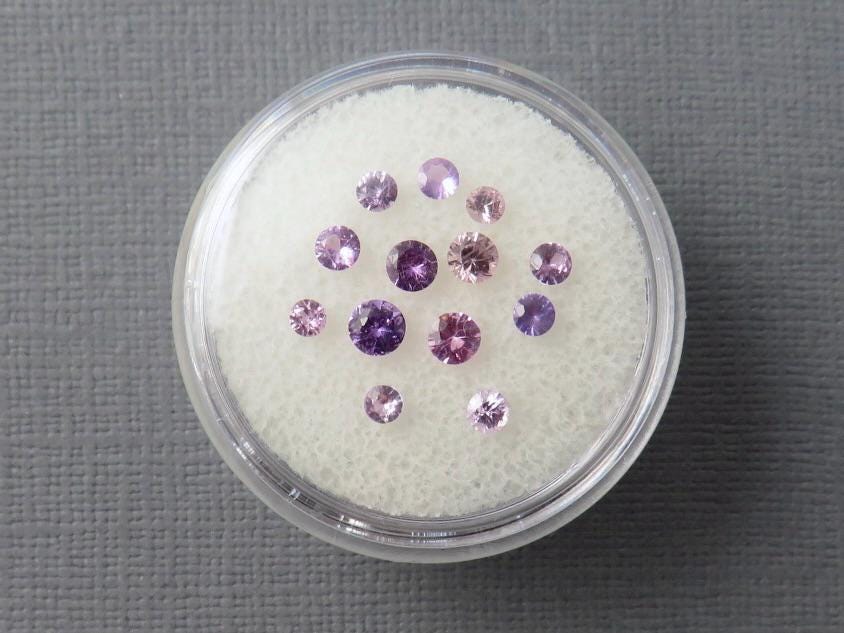 Pink and Purple Sapphire Faceted Lot | 2mm to 3.7mm | Natural Gemstones | 1.3 carats | SF123 - 3 - Gem Enthusiast