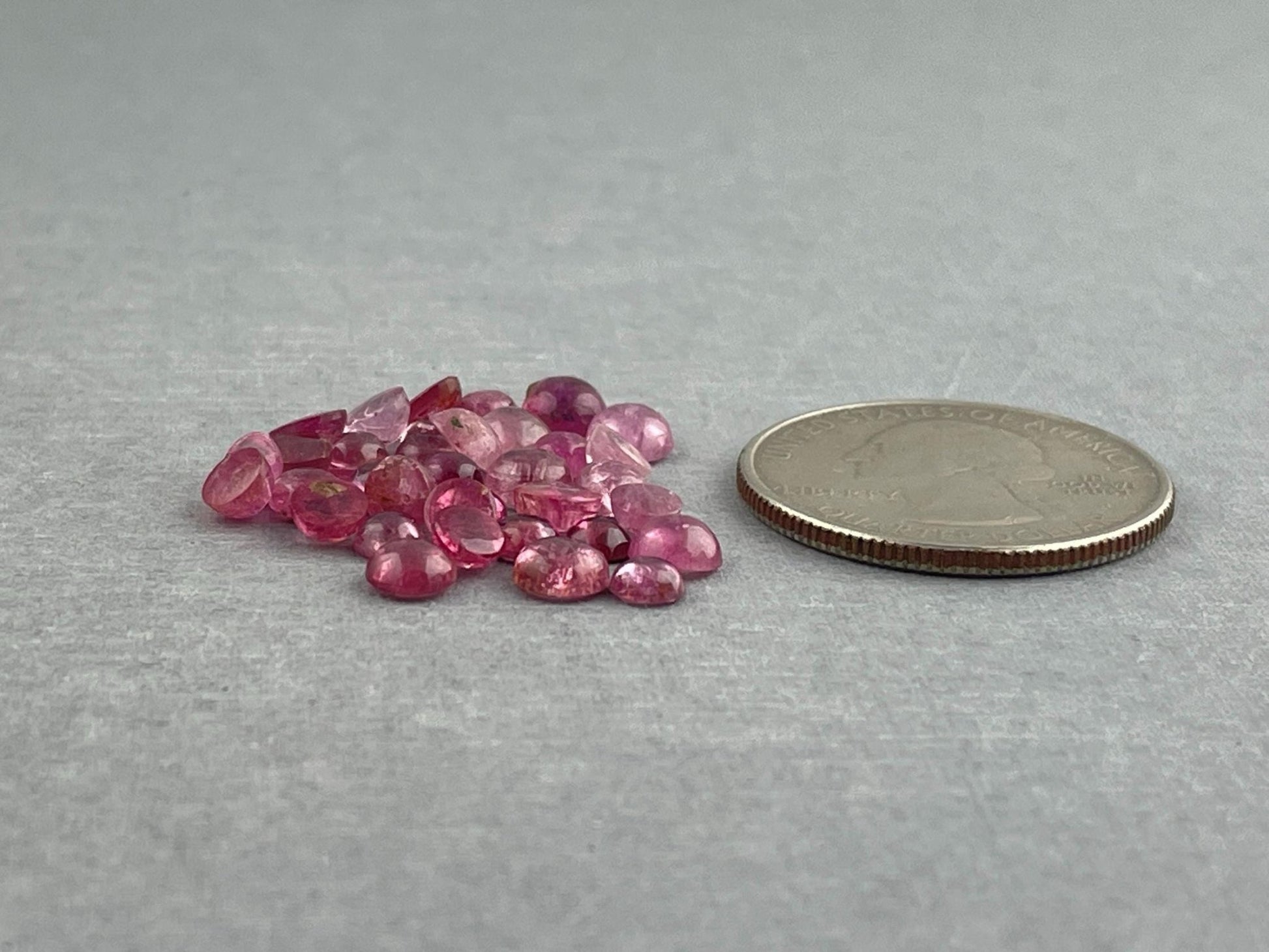 Pink Tourmaline Cabochon Lot | Small, Round 3.5mm - 5mm | 13 carats | TO222 - Gem Enthusiast