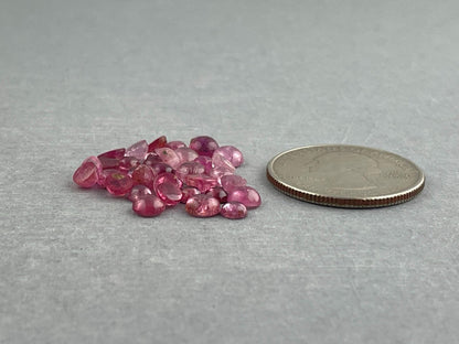 Pink Tourmaline Cabochon Lot | Small, Round 3.5mm - 5mm | 13 carats | TO222 - Gem Enthusiast