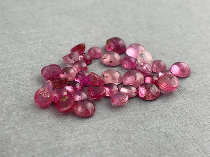 Pink Tourmaline Cabochon Lot | Small, Round 3.5mm - 5mm | 13 carats | TO222 - Gem Enthusiast
