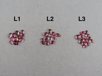 Pink Tourmaline Oval Cabochons | 5x3 and 6x4 mm | TO450 - Gem Enthusiast
