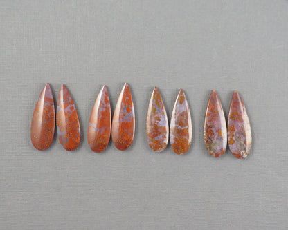 Plume Agate Pear Cabochon Pairs | 35mm, avg 25ct | Sold Per Pair | Indonesia | AG385 - Gem Enthusiast