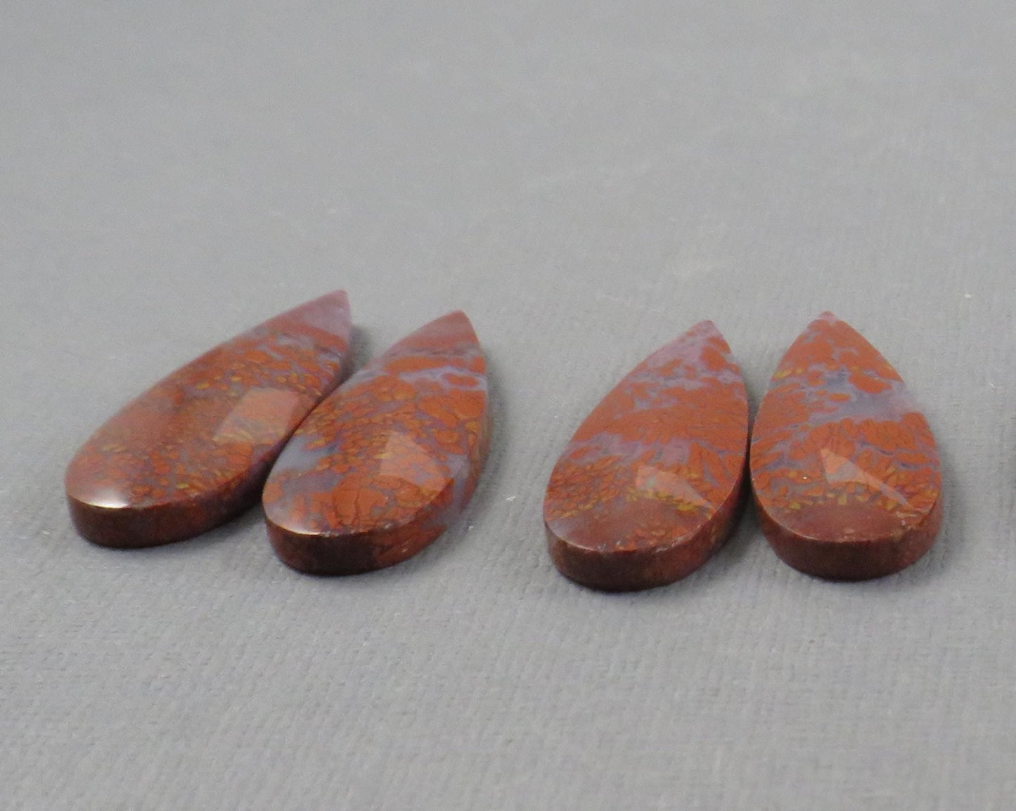 Plume Agate Pear Cabochon Pairs | 35mm, avg 25ct | Sold Per Pair | Indonesia | AG385 - Gem Enthusiast