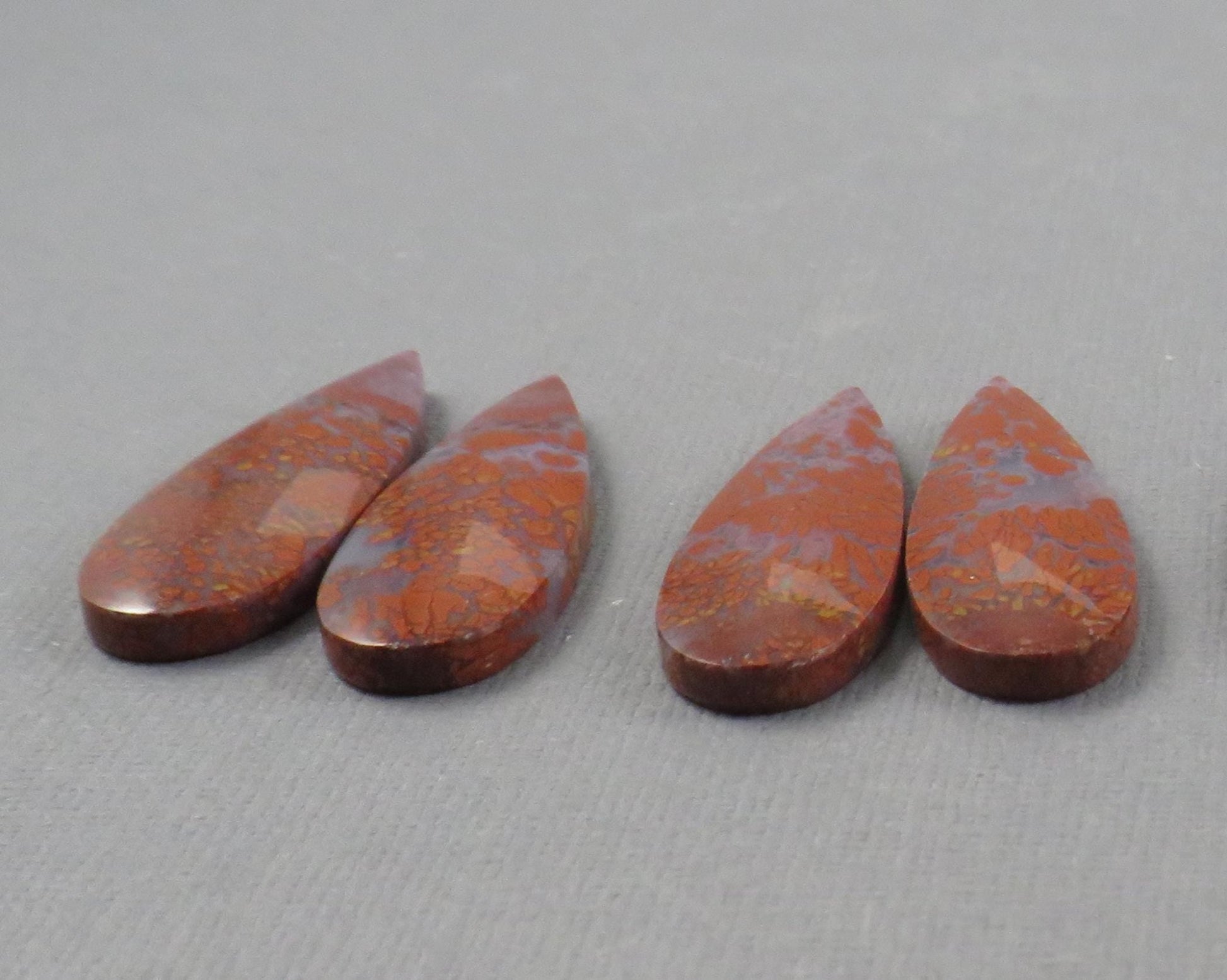 Plume Agate Pear Cabochon Pairs | 35mm, avg 25ct | Sold Per Pair | Indonesia | AG385 - Gem Enthusiast