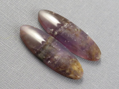 Purple Chalcedony Cabochon Oval Pair | 35x11.5mm, 29.1ct | Indonesia | CA350 - Gem Enthusiast