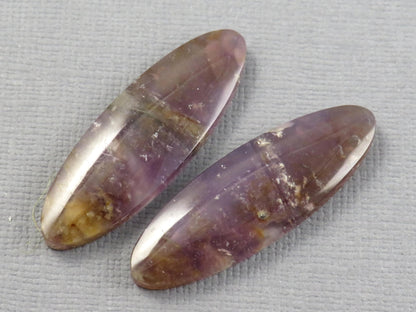 Purple Chalcedony Cabochon Oval Pair | 35x11.5mm, 29.1ct | Indonesia | CA350 - Gem Enthusiast