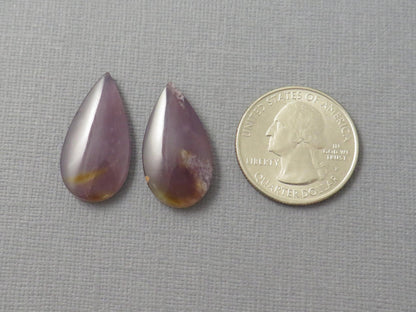 Purple Chalcedony Pear | Cabochon for Setting | 26–27mm, avg 24ct | Indonesia | CA358 - Gem Enthusiast