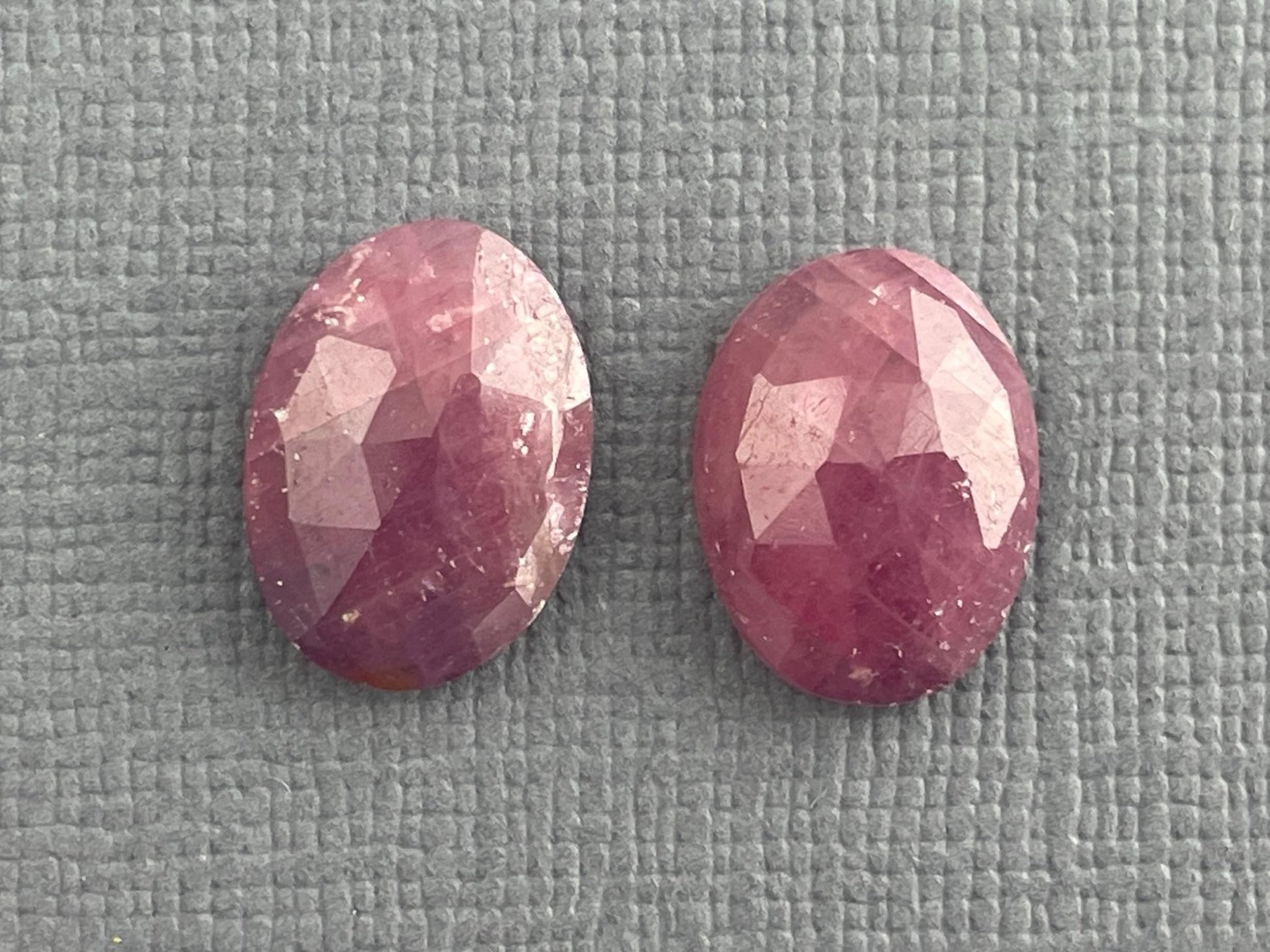Purple Pink Sapphire Rose Cut Pair | 12.5mm x 9mm | Natural Loose Gemstones | SP508 - Gem Enthusiast