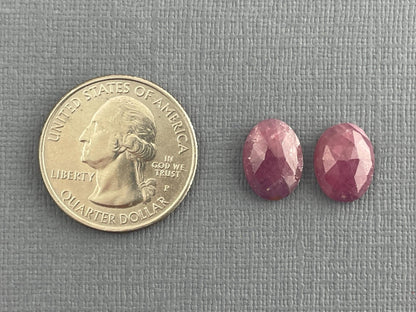 Purple Pink Sapphire Rose Cut Pair | 12.5mm x 9mm | Natural Loose Gemstones | SP508 - Gem Enthusiast
