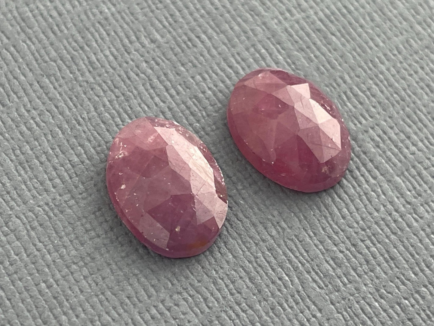 Purple Pink Sapphire Rose Cut Pair | 12.5mm x 9mm | Natural Loose Gemstones | SP508 - Gem Enthusiast