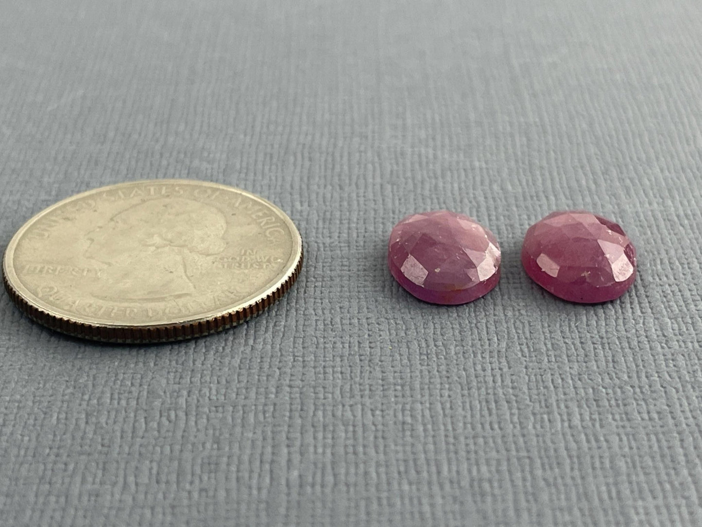 Purple Pink Sapphire Rose Cut Pair | 12.5mm x 9mm | Natural Loose Gemstones | SP508 - Gem Enthusiast