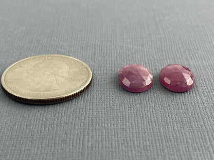 Purple Pink Sapphire Rose Cut Pair | 12.5mm x 9mm | Natural Loose Gemstones | SP508 - Gem Enthusiast