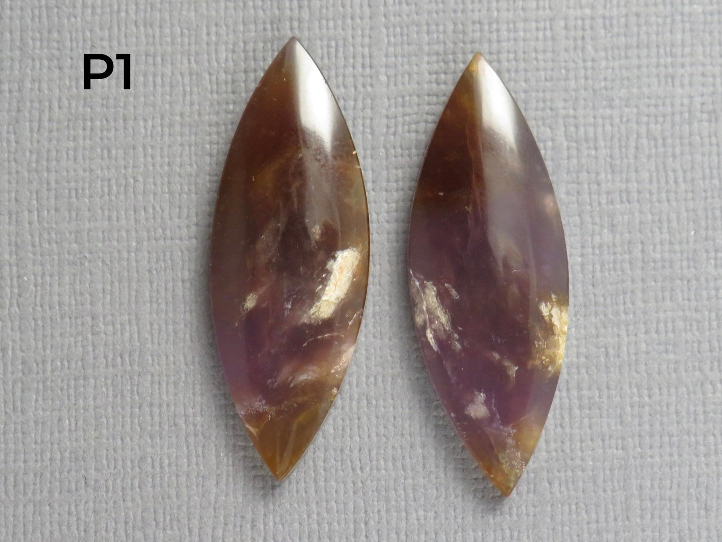 Purple Sage Chalcedony Cabochon Pairs | 35mm, avg 30ct | Sold Per Pair | Indonesia | CA355 - Gem Enthusiast