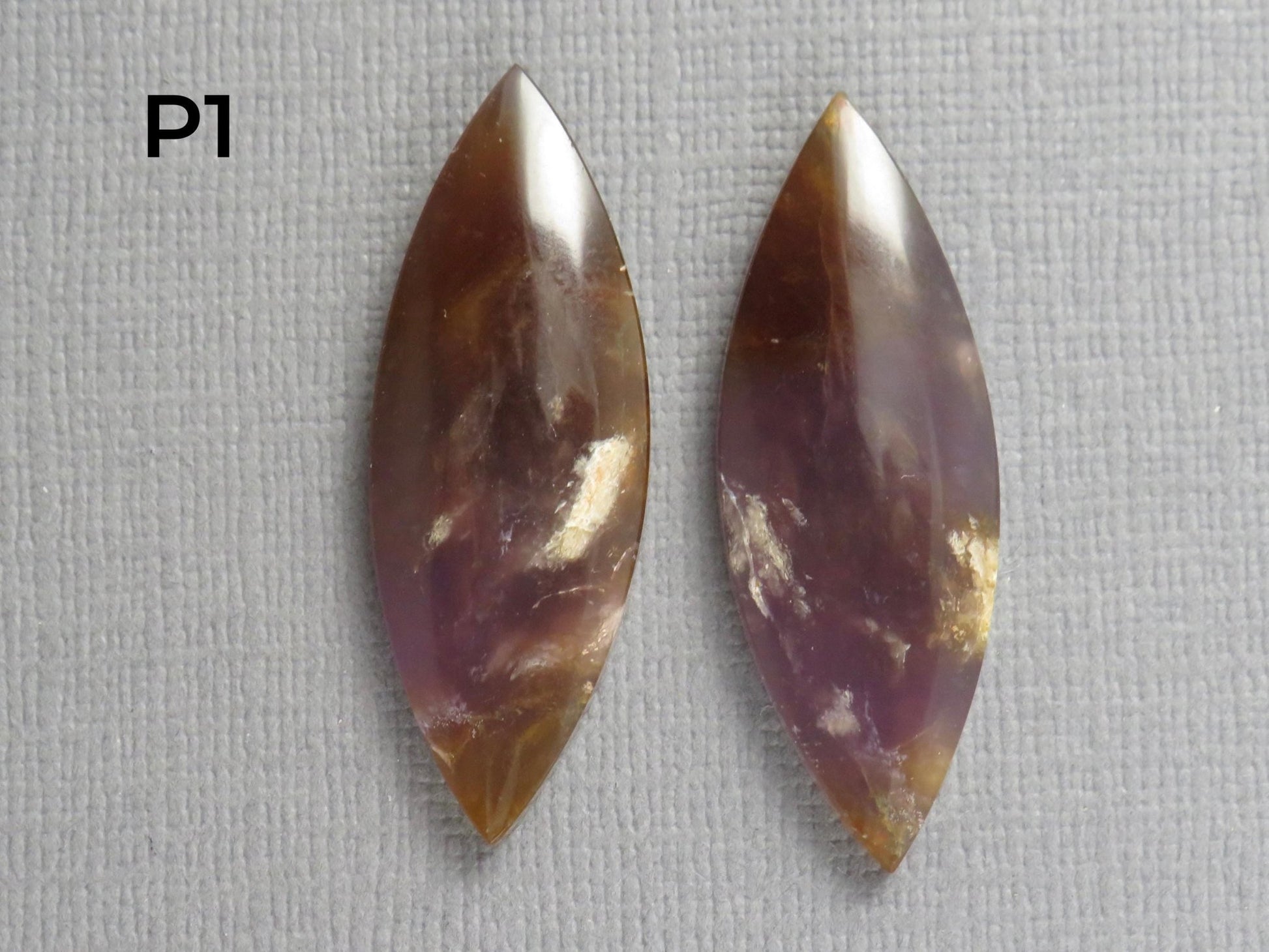 Purple Sage Chalcedony Cabochon Pairs | 35mm, avg 30ct | Sold Per Pair | Indonesia | CA355 - Gem Enthusiast