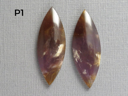 Purple Sage Chalcedony Cabochon Pairs | 35mm, avg 30ct | Sold Per Pair | Indonesia | CA355 - Gem Enthusiast