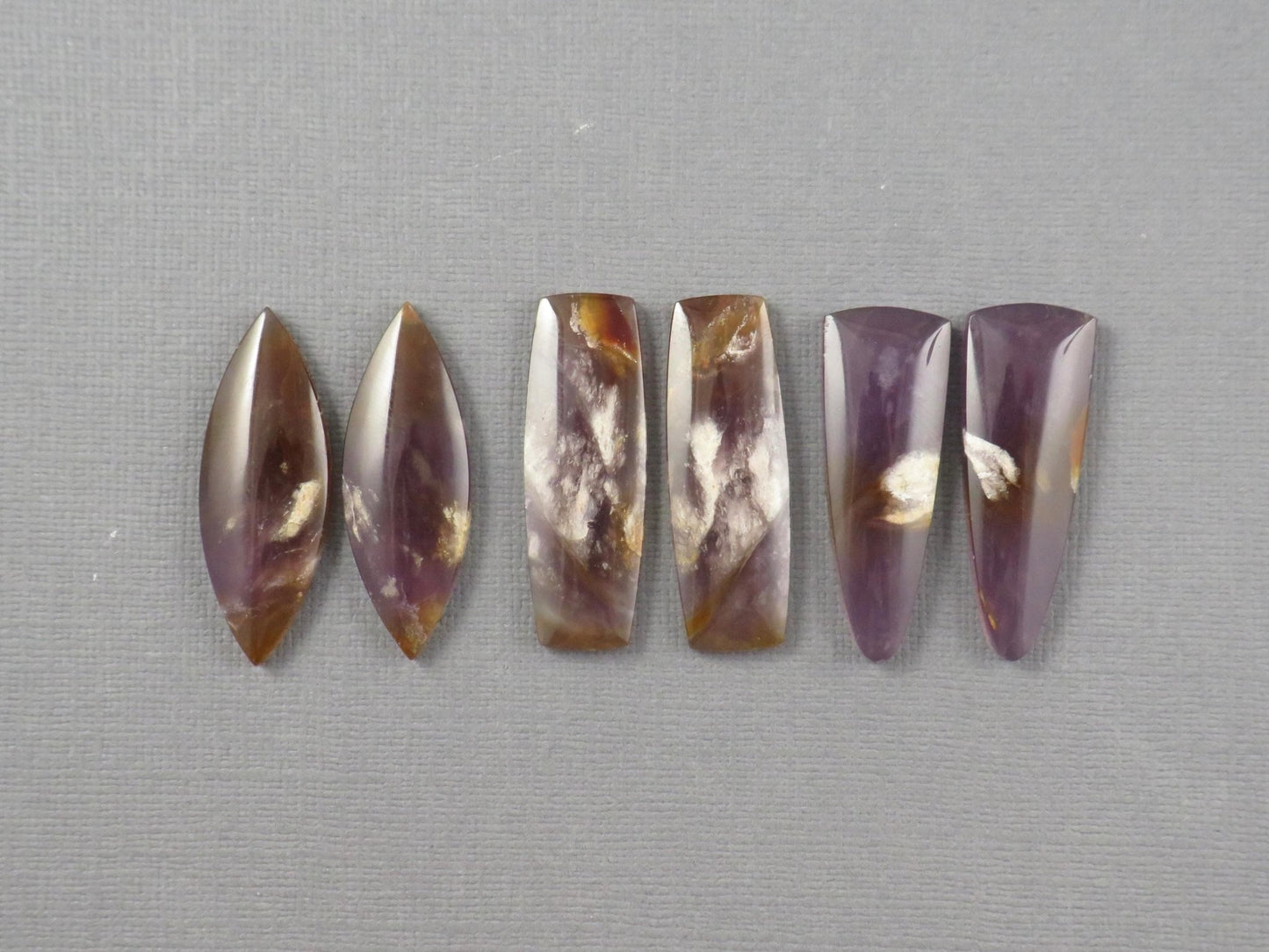 Purple Sage Chalcedony Cabochon Pairs | 35mm, avg 30ct | Sold Per Pair | Indonesia | CA355 - Gem Enthusiast
