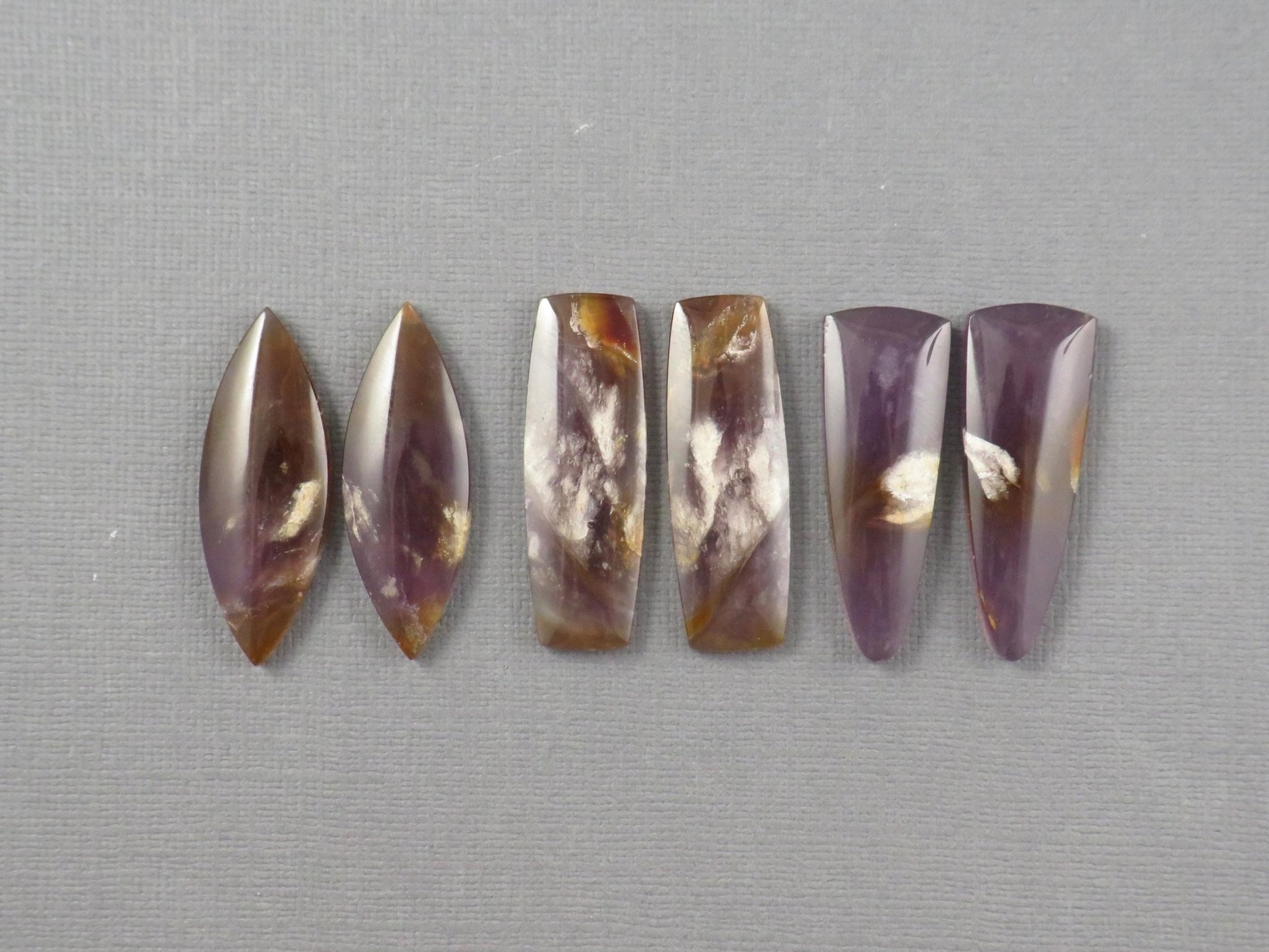 Purple Sage Chalcedony Cabochon Pairs | 35mm, avg 30ct | Sold Per Pair | Indonesia | CA355 - Gem Enthusiast