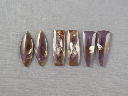 Purple Sage Chalcedony Cabochon Pairs | 35mm, avg 30ct | Sold Per Pair | Indonesia | CA355 - Gem Enthusiast