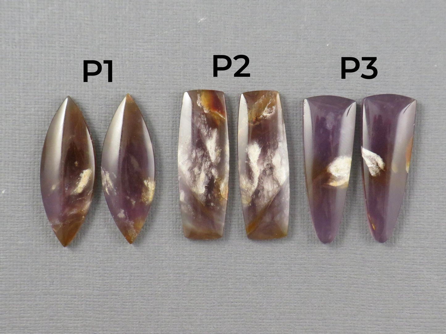 Purple Sage Chalcedony Cabochon Pairs | 35mm, avg 30ct | Sold Per Pair | Indonesia | CA355 - Gem Enthusiast
