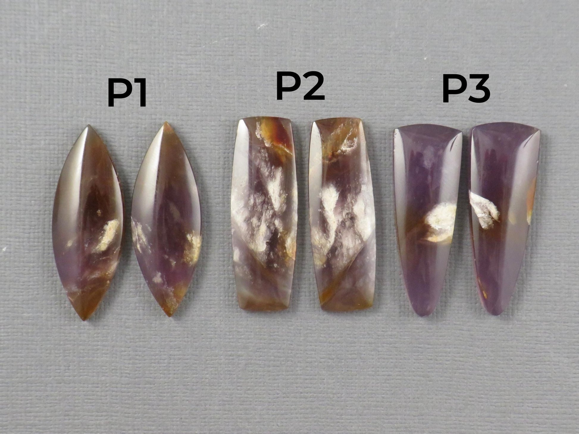 Purple Sage Chalcedony Cabochon Pairs | 35mm, avg 30ct | Sold Per Pair | Indonesia | CA355 - Gem Enthusiast