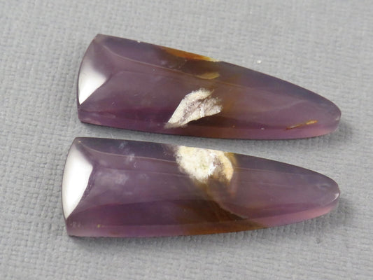 Purple Sage Chalcedony Cabochon Pairs | 35mm, avg 30ct | Sold Per Pair | Indonesia | CA355 - Gem Enthusiast