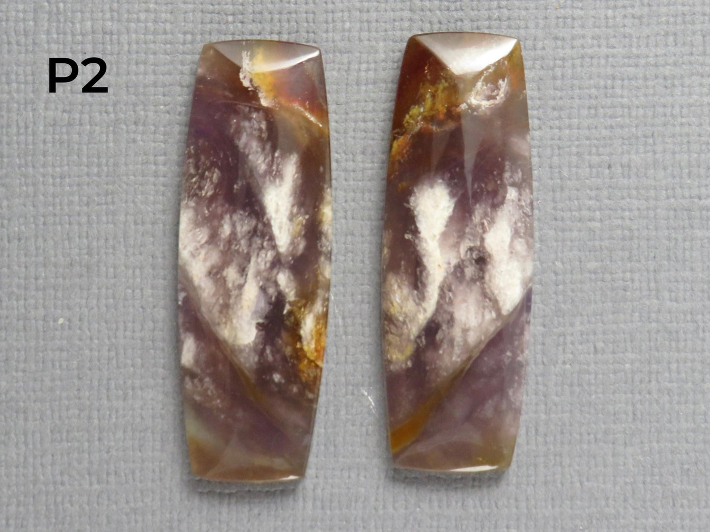 Purple Sage Chalcedony Cabochon Pairs | 35mm, avg 30ct | Sold Per Pair | Indonesia | CA355 - Gem Enthusiast