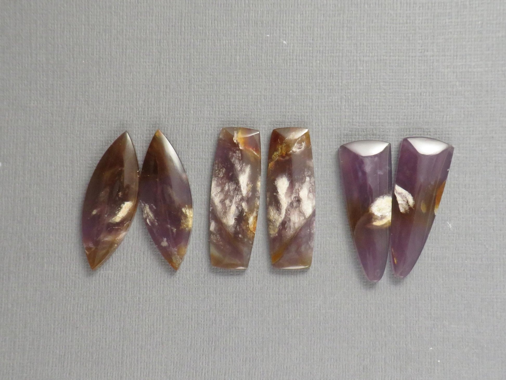 Purple Sage Chalcedony Cabochon Pairs | 35mm, avg 30ct | Sold Per Pair | Indonesia | CA355 - Gem Enthusiast