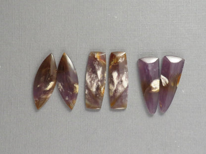 Purple Sage Chalcedony Cabochon Pairs | 35mm, avg 30ct | Sold Per Pair | Indonesia | CA355 - Gem Enthusiast