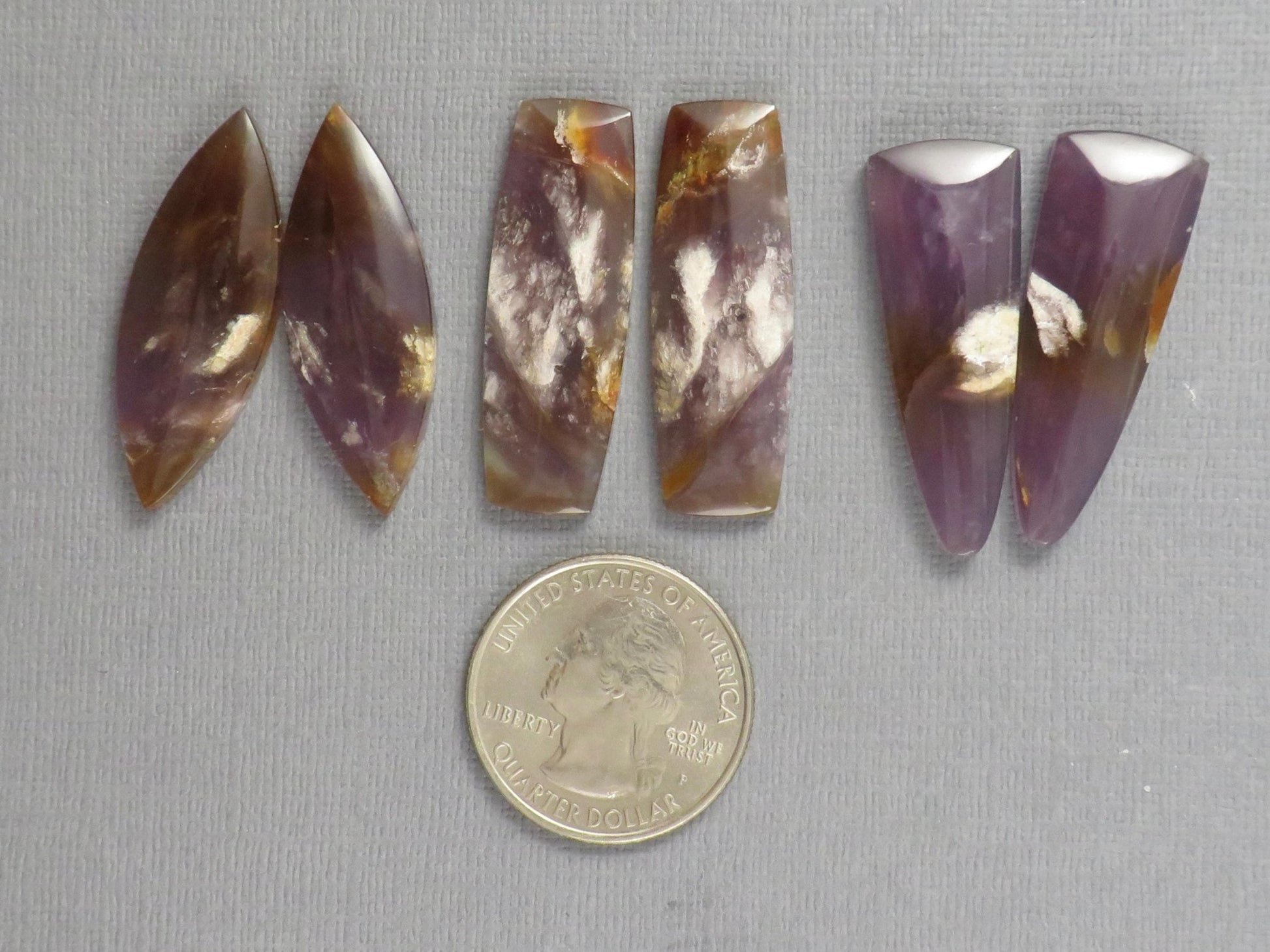 Purple Sage Chalcedony Cabochon Pairs | 35mm, avg 30ct | Sold Per Pair | Indonesia | CA355 - Gem Enthusiast