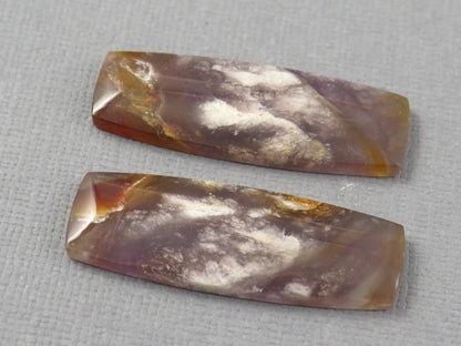 Purple Sage Chalcedony Cabochon Pairs | 35mm, avg 30ct | Sold Per Pair | Indonesia | CA355 - Gem Enthusiast