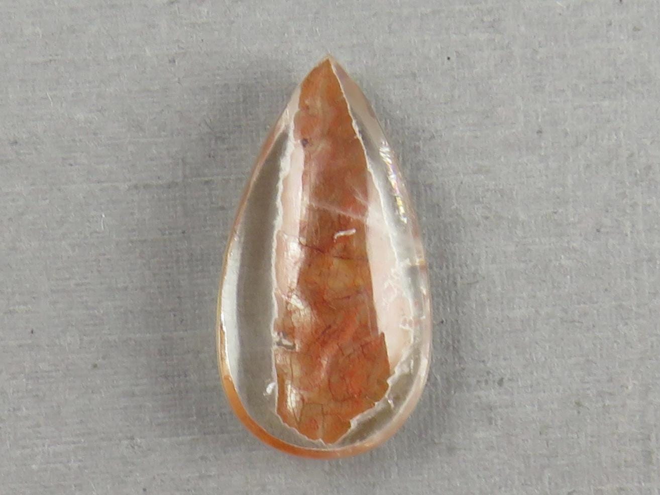 Quartz with Biotite | Pear Cabochon | Brazil | 22x11.5x6 | 10.4 carats | QU537 - Gem Enthusiast