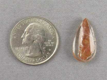 Quartz with Biotite | Pear Cabochon | Brazil | 22x11.5x6 | 10.4 carats | QU537 - Gem Enthusiast