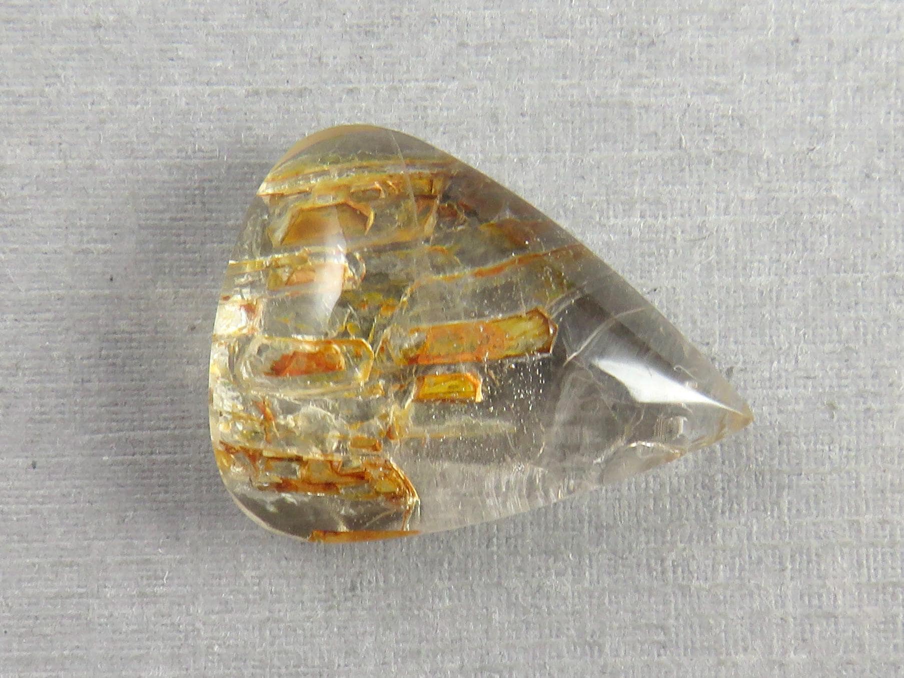 Quartz with Biotite | Pear Cabochon | Brazil | 22x16.5x8 | 16 carats | QU536 - Gem Enthusiast