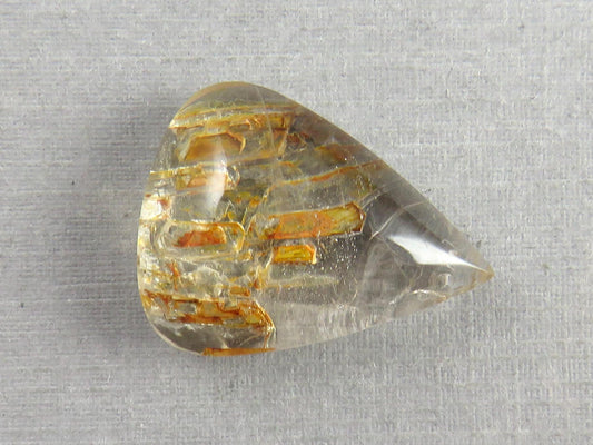 Quartz with Biotite | Pear Cabochon | Brazil | 22x16.5x8 | 16 carats | QU536 - Gem Enthusiast