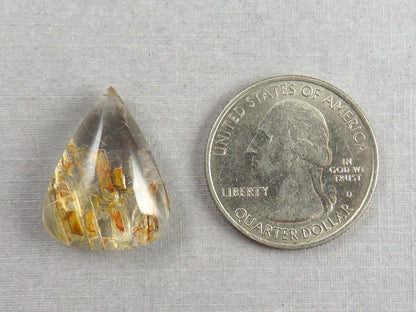 Quartz with Biotite | Pear Cabochon | Brazil | 22x16.5x8 | 16 carats | QU536 - Gem Enthusiast